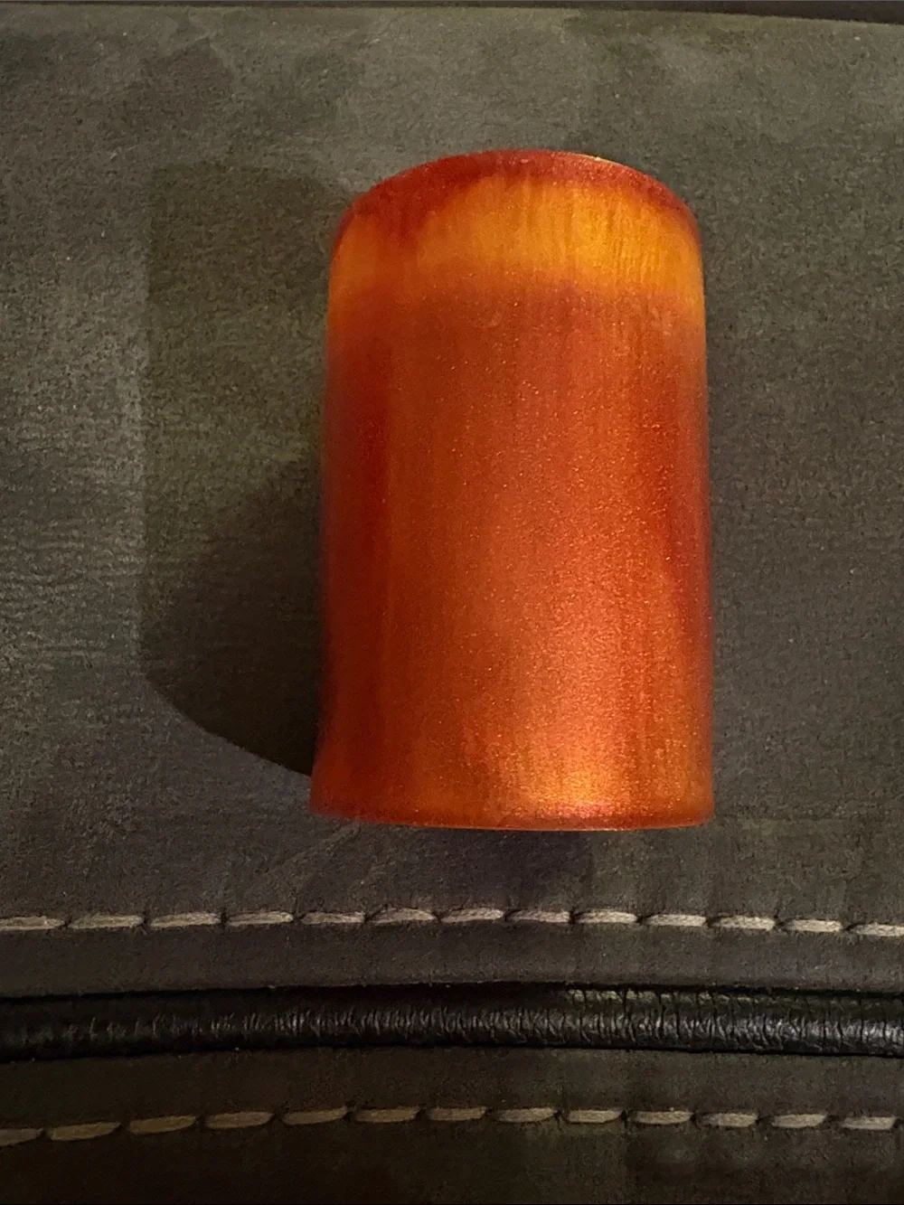 Handmade Red-Orange Resin Tea Light Candle Holder